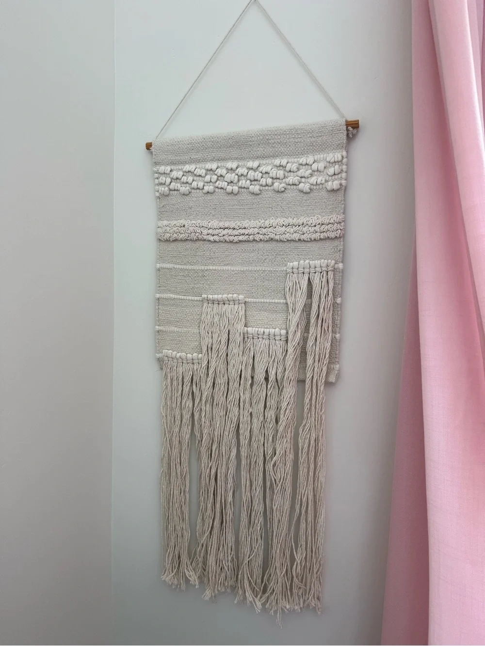 Neutral Cream Macrame Wall Hanging - Boho Home Decor